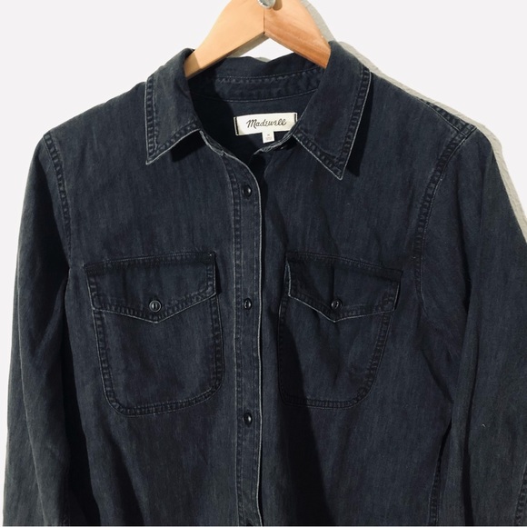 Madewell > Denim Snap-Button Western Shirt in Lunar Wash > M - Picture 9 of 11